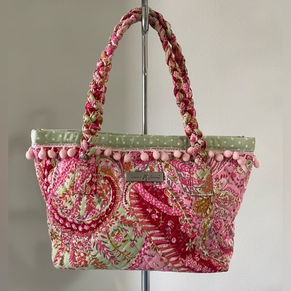 Isabella's Journey Handbags - Quilted Pink and Green Tote Bag by Isabella's Journey